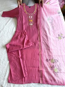 Tenue Traditionnelle Indienne Élégante Couleur Unie pour Femme – Ensemble Salwar Kameez Léger 3 Pièces Décontracté Haut de Gamme pour Fêtes Toutes Saisons - Product Image 5