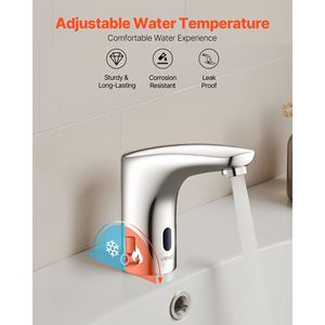 Rubinetto Automatico con Sensore di Movimento per Lavabo Bagno, Senza Contatto, Acqua Calda e Fredda Regolabile per Toilette e Bagno - Product Image 4