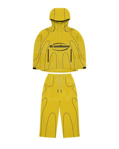 Conjunto Deportivo de Alta Calidad con Pantalones y Chaqueta con Capucha, Logotipo Digital, Líneas Reflectantes en Malla Interior, Cortavientos, Unisex - Product Image 4