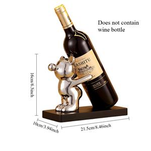 <b>Teddy</b> <b>Bear</b> Metal <b>Bottle</b> Holder For Wine And Liquor Display Table Kitchen Counter Bar Decor And Gifting PurposeFrom India - Product Image 4