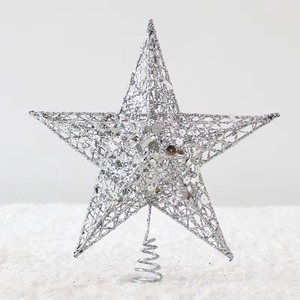 Sophisticated Christmas glittery <b>star</b> ornaments with premium metallic textures suitable for luxury seasonal <b>decor</b> - Product Image 5