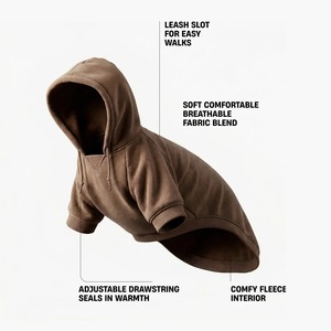 Parent Child Matching Cotton <b>Dog</b> Hoodie Solid Pet Sweatshirt Winter Warm Classic Design Machine Washable Pet <b>Clothes</b> for <b>Dogs</b> - Product Image 2