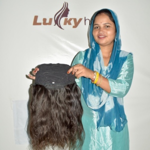 Servicio de Fabricación de Pelucas de Cabello Humano Indio Remy 100% Personalizadas, Fácil Aplicación, Diseño de Encaje Completo, Selección de Textura y Densidad - Product Image 5