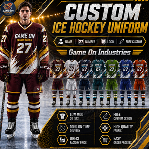 Premium Quality New Trendy Custom Design Player Name Number Logo Printing Athletic Sports Sublimated Ice Hockey Uniform Sets - Product Image 2