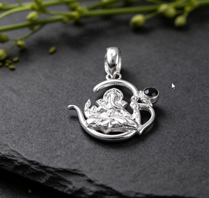 Colgante de Corazón de Plata de Ley 925 Art Palace con Piedra Preciosa de Ónix Negro Natural para la Elaboración de Collares - Product Image 1