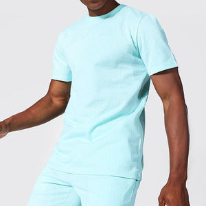 Ensemble T-shirt et short pour homme en coton 100% délavé à l'acide, avec logo imprimé, pour l'été, ensemble deux pièces graphique délavé à l'acide - Product Image 3