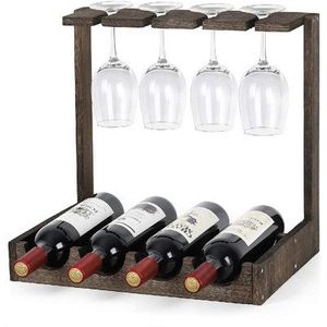 Porte-vin en bois, forme, taille et couleur personnalisables, idéal pour la maison, la chambre, la table, les restaurants et les bars. - Product Image 1