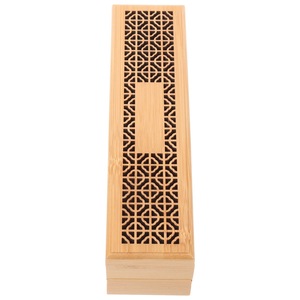 กล่องใส่ธูปไม้ไผ่พร้อมฝาแกะสลักและลิ้นชัก - Product Image 2