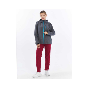 Women <b>Grey</b> Blue Zip Up Softshell <b>Jacket</b> | Technical Windproof <b>Jacket</b>| <b>Waterproof</b> Hiking <b>Jacket</b>| OEM Private Label Manufacturer - Product Image 1