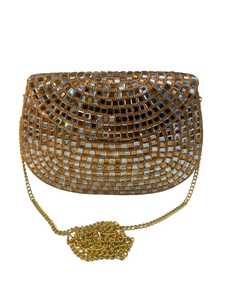 Mirror <b>Sequin</b> Mini Bag Semi Circle Crossbody Purse Chain <b>Handbag</b> for Party Evening - Product Image 1