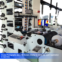 Machine d'impression flexographique à rouleaux à grande vitesse entièrement automatique à 4 couleurs de 850 mm de largeur pour gobelets en papier, sacs en papier, boîtes