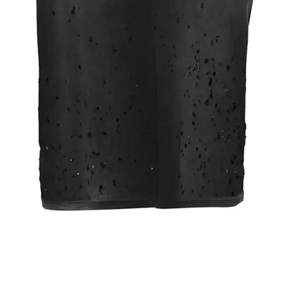 Camiseta de Manga Corta Negra Oversize para Hombre, Cuello Redondo, Diseño Sólido, Tejido de Lona, Anti-Pilling, Transpirable, Estilo Casual Urbano - Product Image 4
