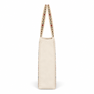 Sac fourre-tout en toile de coton à motif floral et oiseaux avec cordon de serrage, motif bohème par transfert thermique, sac à bandoulière pour les courses quotidiennes et les voyages - Product Image 4
