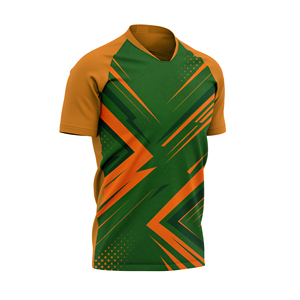 Maillot de football personnalisé 100 % coton, respirant, séchage rapide, col en V unisexe, idéal pour les sports d'équipe, les jeux scolaires et l'entraînement en club - Product Image 3