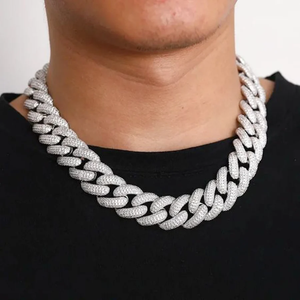 <b>ICED</b> <b>Out</b> Cuban Link <b>Chain</b> Hip Hop Necklace Gold Silver Bling CZ Heavy Choker Mens Womens Rapper Jewelry Thick Curb Link Mesh - Product Image 1