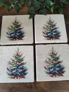 Juego de Posavasos Decorativos con Diseño de Árbol de Navidad, Decoraciones Festivas para Mesa, Posavasos para Café, Té y Bebidas, Decoración Invernal para el Hogar - Product Image 2