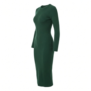 Women's Winter Knit Midi <b>Dress</b> Warm Elegant Casual Knit <b>Dress</b> OEM ODM Wholesale Factory <b>Custom</b> Logo Low MOQ - Product Image 1