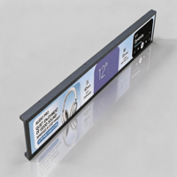 Écran LED en tissu SEG personnalisé en forme de bande longue, écran LCD extensible pour étagère, affichage vidéo en bande pour magasin d'électronique, supermarché