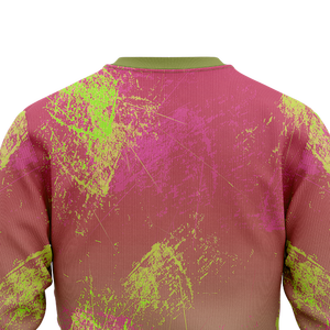 Sudadera de cuello redondo para hombre, rosa y verde, estilo grunge con efecto salpicado, con logo personalizado, jersey para equipo, ropa de entrenamiento al por mayor, tops OEM con logo personalizado - Product Image 5