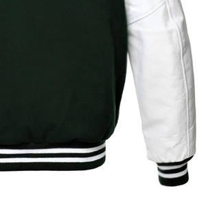 Blouson d'hiver pour homme le plus vendu, style universitaire, manches en cuir, col montant, en toile imperméable épaisse, avec logo frontal - Product Image 5