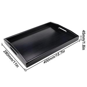 Plateau de service rectangulaire en bois de qualité supérieure, finition lisse, design rustique, motif floral, pour le thé, les collations, le petit-déjeuner, la maison, pour le Ramadan - Product Image 5