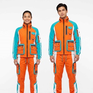 Survêtement streetwear léger et stylé, 2 pièces, veste et pantalon, coupe-vent en nylon froissé avec poches, unisexe - Product Image 5