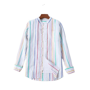 Nuevas Camisas de Manga Larga a Rayas para Hombre, Camisas Holgadas de Lino Personalizadas - Product Image 6