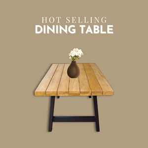 Table de salle à manger en bois massif de qualité supérieure, style moderne, pour usage commercial, terrasse, hôtel, villa, produit personnalisable - Product Image 5