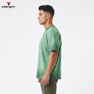 T-shirts pour hommes de haute qualité, style streetwear, col rond, effet délavé, vente en gros, prix bas, t-shirt délavé pour hommes - Product Image 3