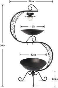 Fabricant OEM – Bain d'oiseaux décoratif en fer élégant avec finition raffinée pour applications d'alimentation des oiseaux en extérieur dans les jardins – Magnifique - Product Image 3