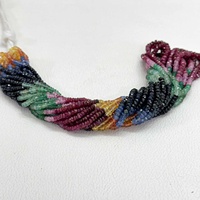 Commande en gros de perles de pierres précieuses naturelles multicolores facettées de 4 mm en forme de rondelle, prix de gros, designs de bijoux perlés uniques