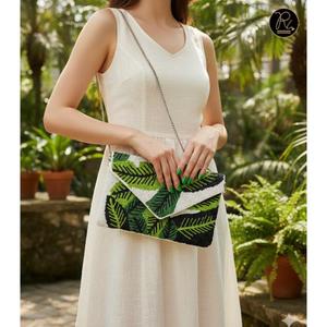 Bolso de Mano de Lujo Hecho a Mano con Cuentas para Mujer, Bolso de Fiesta de Noche con Perlas, Estilo Étnico, para Boda - Product Image 4