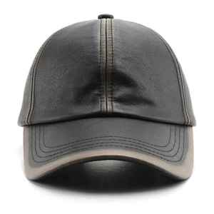 Gorra Ajustable de 6 Paneles con Bordado 3D, Impermeable, de Cuero PU, Cierre de Hebilla Metálica, Estilo Punk Hip Hop - Product Image 1