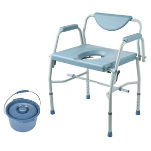 Sedia Comoda in Acciaio con Schienale Rimovibile, Braccioli Abbattibili, Altezza Regolabile a 5 Livelli, Secchio Rimovibile da 7L, Comoda da Comodino Facile da Usare - Product Image 1