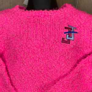 Pull en fourrure douce JJoa pour tout-petits, rose, avec logo brodé, pour les filles, vêtements décontractés, confortables et élégants - Product Image 5