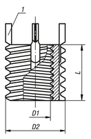 K0399 THREADED INSERT REINFORCED, STAINLESS STEEL, M08, M14x1,5