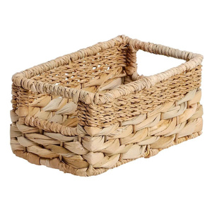Water Hyacinth Rectangle Storage Basket Handmade Storage Basket Wholesale Eco-friendly - Product Image 2