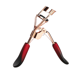 High Quality Rose Gold Eyelash Curler with Red Handles Lighted Feature Durable Stainless Steel <b>Makeup</b> <b>Tool</b> - Product Image 1