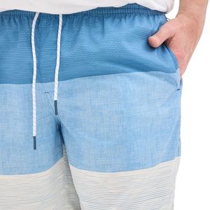Short de bain léger à rayures bleues, color block, respirant, pour la plage - Product Image 3