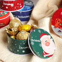 Emballage vide fait sur commande de boîte de bidon de gâteau de Noël pour le chocolat avec des conteneurs de poignée boîte de boîtes à biscuits en métal
