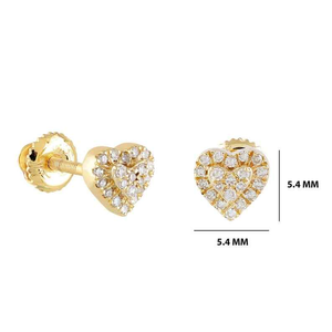Pendientes de Corazón de Plata 925 con Moissanita de Lujo, Tono Dorado, con Incrustaciones de Circonitas, Brillantes y Elegantes, Regalo de Joyería para Mujer - Product Image 3