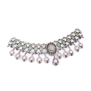 Juego de Collar con Colgante de Piedras Kundan Polki de Diseño Jewelemarket, Imitación de Perla Fina para Uso Diario y Ocasiones Nupciales-10575589ML - Product Image 2