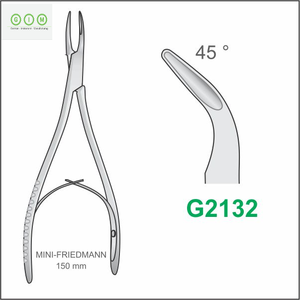 Pinzas de Fijación Curvas de Acero Inoxidable Mini Friedmann Rongeur de 150 mm, Instrumento Quirúrgico Manual para Corte de Hueso, Tipo Stille Ruskin - Product Image 5