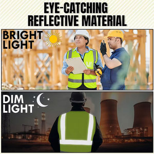 Chaleco de Seguridad Reflectante Fluorescente Premium, Impermeable y Térmico, de Alta Visibilidad, para Construcción e Industria, con Bolsillos con Cremallera, para Uso en Seguridad - Product Image 5