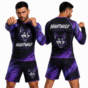 Rashguard para Hombre para BJJ No-Gi, con Bajo de Silicona Antideslizante, Logotipo Personalizado, Compresión para Grappling Intenso - Product Image 3