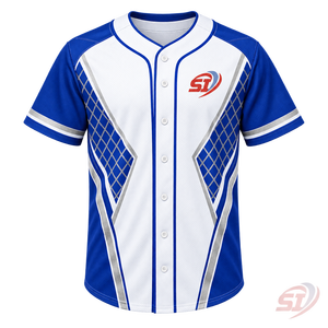 เสื้อเบสบอลแบบมีกระดุมเต็มตัว ลายโลโก้แบบกำหนดเอง รุ่นรอยัลไดมอนด์ ชุดทีม ระบายอากาศได้ดี สำหรับผู้ชายและเยาวชน ผลิตโดยผู้ผลิตชุดกีฬา - Product Image 1
