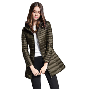 Chaqueta Acolchada con Capucha para Mujer, Chaqueta de Invierno de Manga Larga con Cierre de Cremallera, Color Sólido, Relleno de Poliéster - Product Image 4