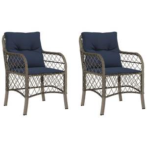 Ensemble de 2 chaises de jardin en rotin PE gris avec housses amovibles standard - Product Image 2