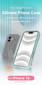 Funda Protectora de Silicona Líquida para Teléfono Móvil con Soporte, Antigolpes, Suave y Antiarañazos para iPhone 17 16 Pro Max - Product Image 6