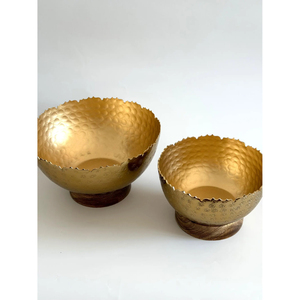 Nouveau Bol Métallique Élégant avec Base en Bois, en Acier, pour la Cuisine Domestique et les Fêtes, Idéal pour Servir la Soupe - Product Image 4